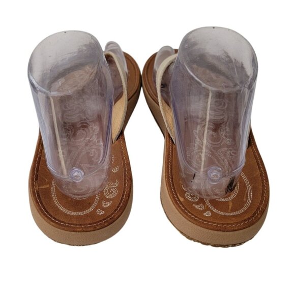 OluKai Paniolo Embroidered Premium Leather Thong Flip Flop Sandals Women’s Sz 9 - Picture 4 of 9